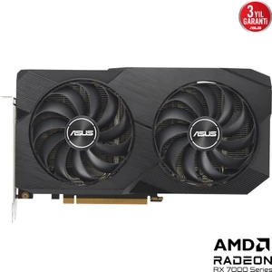 RADEON DUAL RX 7600 8GB 128bit GDDR6 2745MHz OC HDMI 3xDP (DUAL-RX7600-O8G) EKRAN KARTI