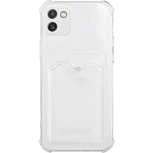 Case World Samsung Galaxy A03 Kapak Kamera Korumalı Kartlıklı Darbe Emici Özellikli Şeffaf Silikon Kılıf