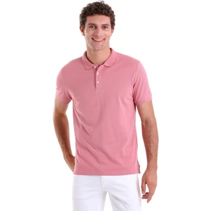 Gül Kurusu Comfort Fit Düz 100% Pamuk Polo Yaka Polo Yaka Tişört