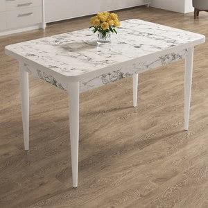 Gadahome 70X120 Mdf Mutfak Masası Beyaz Mermer Görünümlü