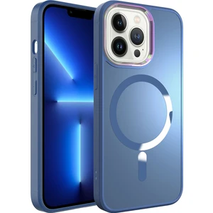 Case 4U Apple iPhone 13 Pro Kılıf Magsafe Wireless Şarj Özellikli Kamera Korumalı Koruyucu Stil Kapak Mavi