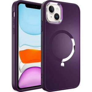 Case 4U Apple iPhone 14 Kılıf Magsafe Wireless Şarj Özellikli Kamera Korumalı Koruyucu Stil Kapak Mor