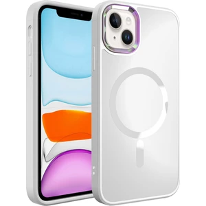 Case 4U Apple iPhone 14 Kılıf Magsafe Wireless Şarj Özellikli Kamera Korumalı Koruyucu Stil Kapak Beyaz