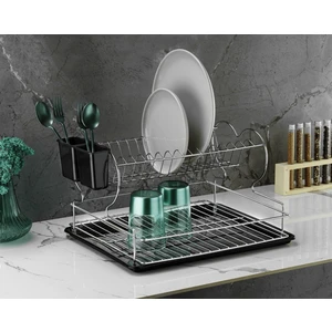 Krom 2 Katlı Tezgah Üstü Tabaklık Bulaşık Lık Sepeti