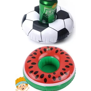 Şeker Ofisi Deniz Yatağı Şişme Bardak Tutucu Karpuz Futbol Topu Set