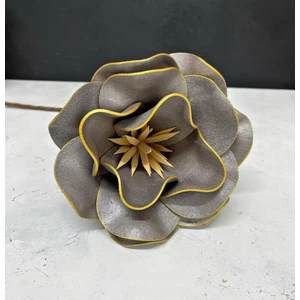 Tek Dal Köpük Yapay Çiçek 48 cm Gri Sarı Kenarlı Gerçekçi Görünümlü Ev ve Ofis Dekoru