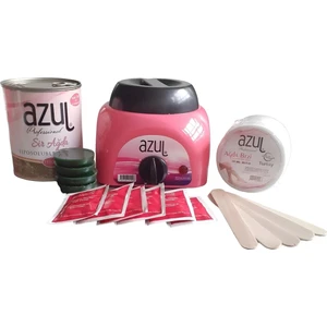 Konserve / Kalıp Sir Ağda Isıtıcı,1 Adet Deneme Boyu Konserve Ağda,pastil Ağda, Rulo Bez, Ağda Mendili Azul Konserve Ağda Isıtıcı Seti