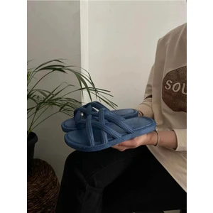 BEHTAH KUNDURA Örgü Hasır Görünümlü Kaydırmaz Taban Yumuşak Esnek Bayan Terlik Plaj Deniz Havuz Günlük Terlik