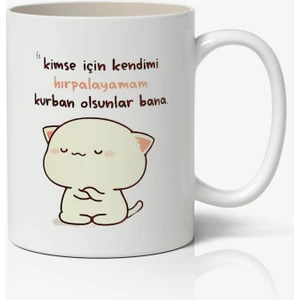 Nostaljik Lezzetler Kurban Olsunlar Bana Yazılı Baskılı Kupa Bardak