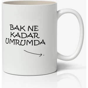 Nostaljik Lezzetler Bak Ne Kadar Umrumda Yazılı Baskılı Kupa Bardak