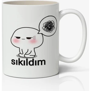 Nostaljik Lezzetler Sıkıldım Yazılı Baskılı Kupa Bardak