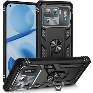 Xiaomi Mi 11 Ultra Kılıf Yüzüklü Standlı Manyetikli Armor Zırh