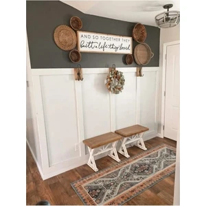 Wooden Factory Iskandinav Duvar Çıtası 1 Paket(5 Adet) 100×8 cm Dekoratif Mdf Duvar Çıtası Duvarçıta