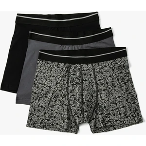 3'lü Boxer Seti Çiçek Baskılı Beli Lastikli