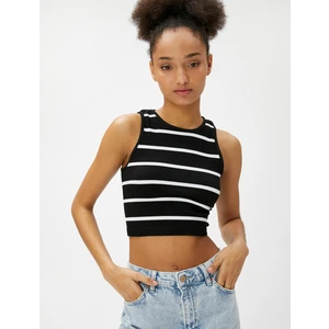 Crop Fitilli Atlet Basic Halter Yaka