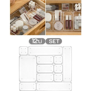 Meleni Home 12 Parça Vip Modüler Kozmetik Takı Makyaj Organizer - Çekmece Içi Düzenleyici