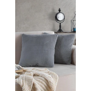 Sofa | 2 Adet Gri Renk Welsoft Kırlent Kılıfı Yastık Kılıfı 44 x 44 cm