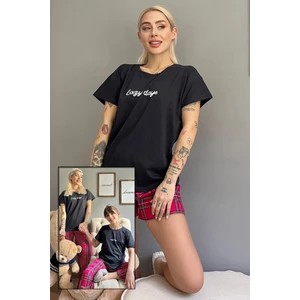Pijama Evi Lazy Days Şortlu Anne Kız Aile Pijaması - Kadın Takımı