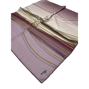 Sport Twill (Tivil) Nostalji Zincir Desen Eşarp Pembe Krem Gold