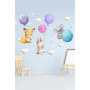 Kt Grup Pembe Balonlu Duvar Sticker Seti Renkli