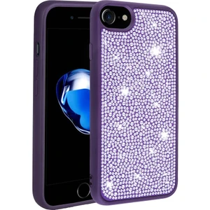 Apple iPhone 8 Taşlı Silikon Kılıf Parlak Şık Kapak Voyoston