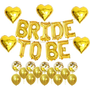 Patladı Gitti Bride To Be  Folyo Balon Seti, 5 Adet Kalp Folyo ve Lateks Balon