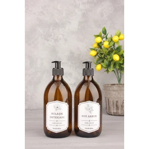 Amber Renk 2'li Sıvı Sabun & Bulaşık Deterjanı Şişesi 500 ml
