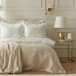 Karaca Home Tuğba Çift Kişilik 8 Parça Nakışlı Düz Desen Gold Renk Çeyiz Seti 200x220 cm