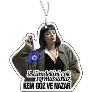 Jet Hızında Kem Göz ve Nazar Komik Tasarımlı Dekoratif Oto Kokusu