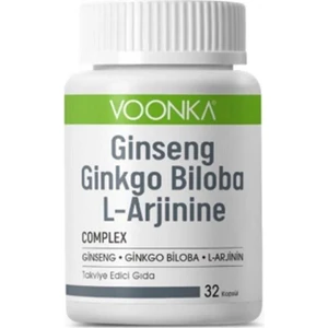 Ginseng, Ginkgo ve L-Arjinin Içeren Takviye Edici Gıda 32 Kapsül