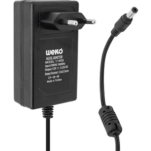 12 Volt - 3.2 Amper - 38 Watt 5.5*2.5 Uçlu Yerli Üretim Plastik Kasa Priz Tipi Adaptör