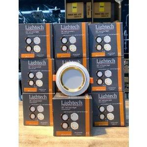 Lightech 50 Adet Ece 5 Watt 3 Renk LED Spot Beyaz Gold Kasa 3 Modlu Beyaz-Günışığı-Sıcak Beyaz 3 ü 1 Arada