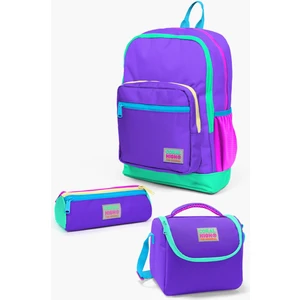 Coral High Kids Mor Renk Detaylı 3’lü Okul Çanta Seti SET0123734