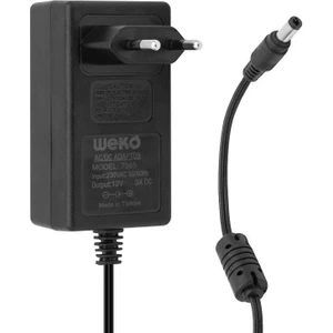 12 Volt - 3 Amper - 36 Watt 5.5*2.5 Uçlu Yerli Üretim Plastik Kasa Priz Tip Adaptör
