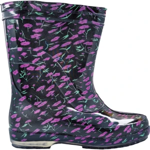 Renkli Mor Çiçekli Çizme Iş Bahçe Yağmur Çizmesi