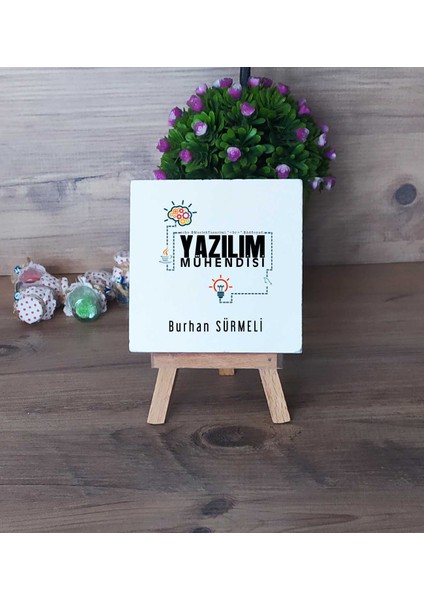 Kişiye Özel Yazılım Mühendisi Dekoratif Taş Baskı Mühendisler Günü Hediyesi