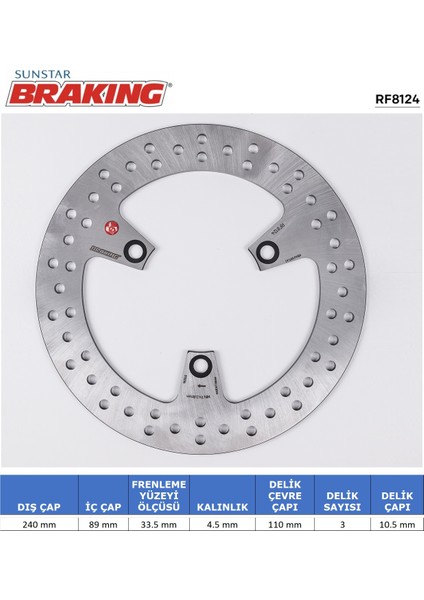 Suzukı Burgman 200 Yuvarlak Ön ve Arka Fren Diski / Suzukı / Uh 200 Burgman / 200CC / Ön & Arka / 2007-2008-2009-2010-2011-2012-2013