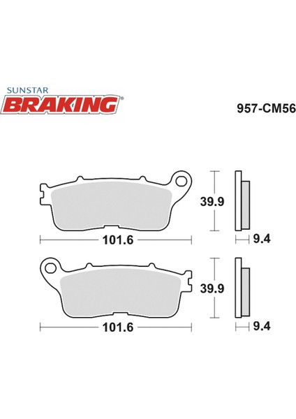 Sinterli Arka Fren Balatası / Honda / Vfr 1200 F Dct / 1200CC / Arka / 2010-2011-2012-2013-2014-2015-2016