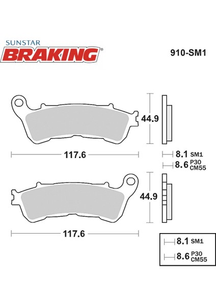 Yarı Metalik Fren Balatası / Suzukı / Uh 200 Burgman / 200CC / Ön / 2007-2008-2009-2010-2011-2012-2013-2014-2015-2016-2017-2018-2019-2020