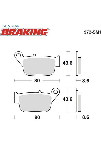 Yarı Metalik Arka Fren Balatası / Yamaha / X-Max (Abs Yok) / 250CC / Arka / 2014-2015-2016 fiyatları