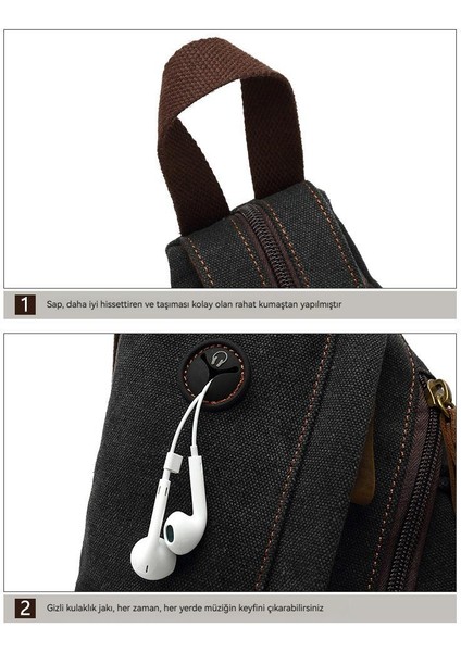 Yeni Erkek Çok Fonksiyonlu Büyük Kapasiteli Kanvas Omuz Messenger Çanta (Yurt Dışından) modelleri