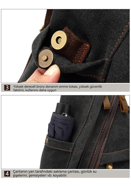 Yeni Erkek Çok Fonksiyonlu Büyük Kapasiteli Kanvas Omuz Messenger Çanta (Yurt Dışından) fırsatları