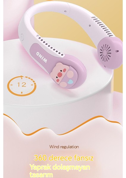 Hiçbir Yaprak Asılı Boyun Tembel Taşınabilir Şarj Edilebilir Fan USB Şarj Edilebilir (Yurt Dışından) modelleri