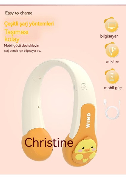 Hiçbir Yaprak Asılı Boyun Tembel Taşınabilir Şarj Edilebilir Fan USB Şarj Edilebilir (Yurt Dışından)