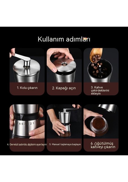 6 Konumlu El Kranklı Ayrılabilir Taşınabilir Öğütücü (Yurt Dışından)