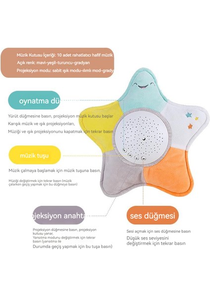 Bebek Uyku Peluş Pentagram Projektör Lambası (Yurt Dışından)