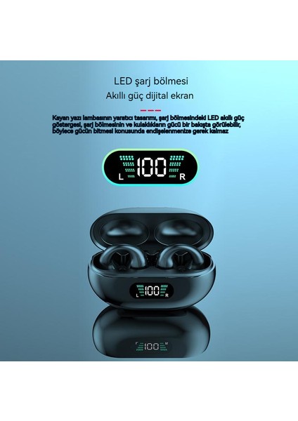 Gürültü Önleyici Yüksek Pil Ömrü Kablosuz Spor Klipsli Bluetooth Kulaklık (Yurt Dışından)