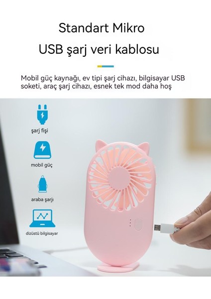 Mini El Taşınabilir Küçük Fan USB Şarj Edilebilir (Yurt Dışından)