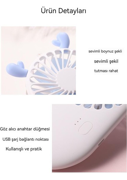 Mini El Taşınabilir Küçük Fan USB Şarj Edilebilir (Yurt Dışından)