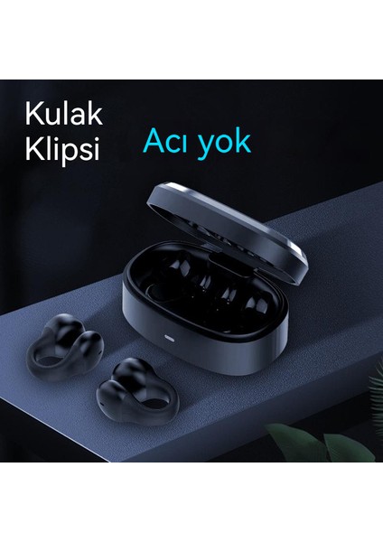 Yeni Uzun Pil Ömrü Tws Kablosuz Klipsli Bluetooth Kulaklık (Yurt Dışından)